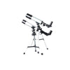 two white telescopes in white background